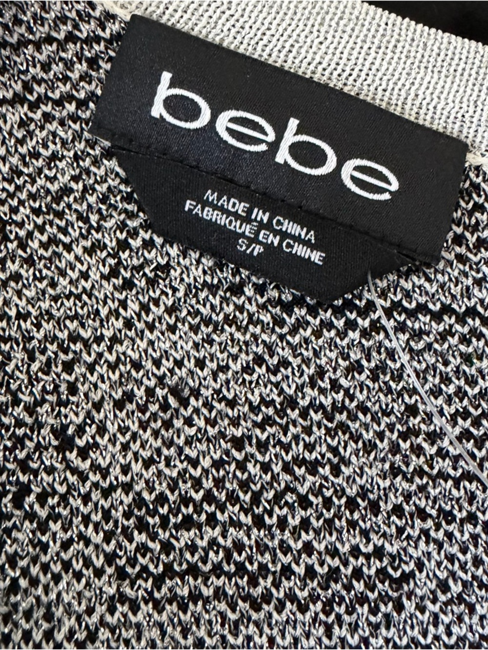 bebe Gray & White Snake-Print Long Sleeve V-Neck Bodycon Dress Size S - Picture 5 of 15